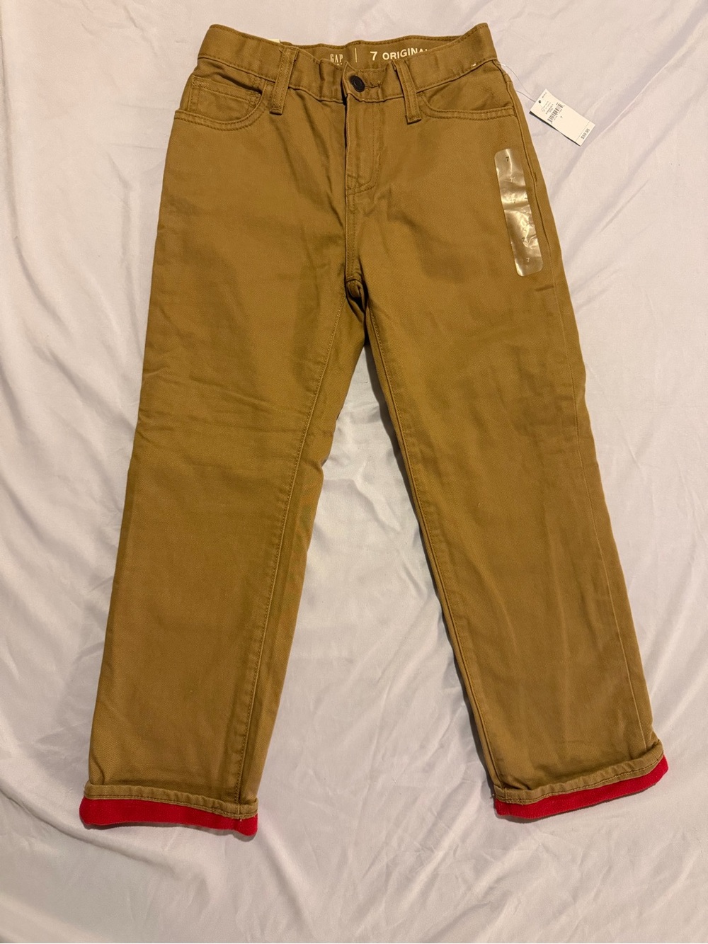 Boys Gap Fleece Lined Khaki Pants Size 7 NWT